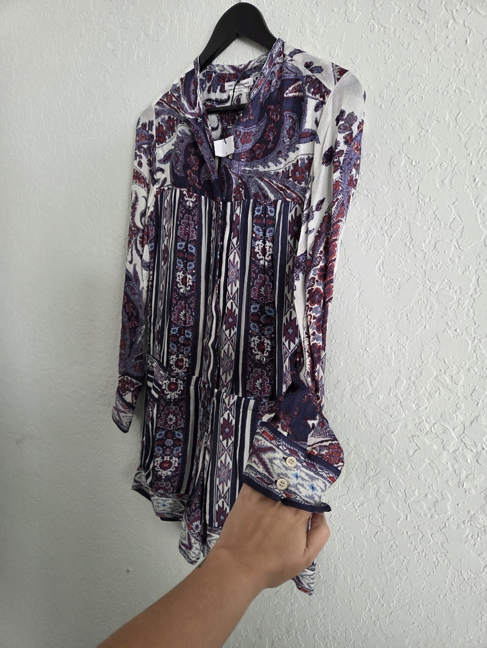 Isabel Marant Etoile Tayler Paisley Playsuit Long Sleeve Lightweight Romper - Picture 5 of 11